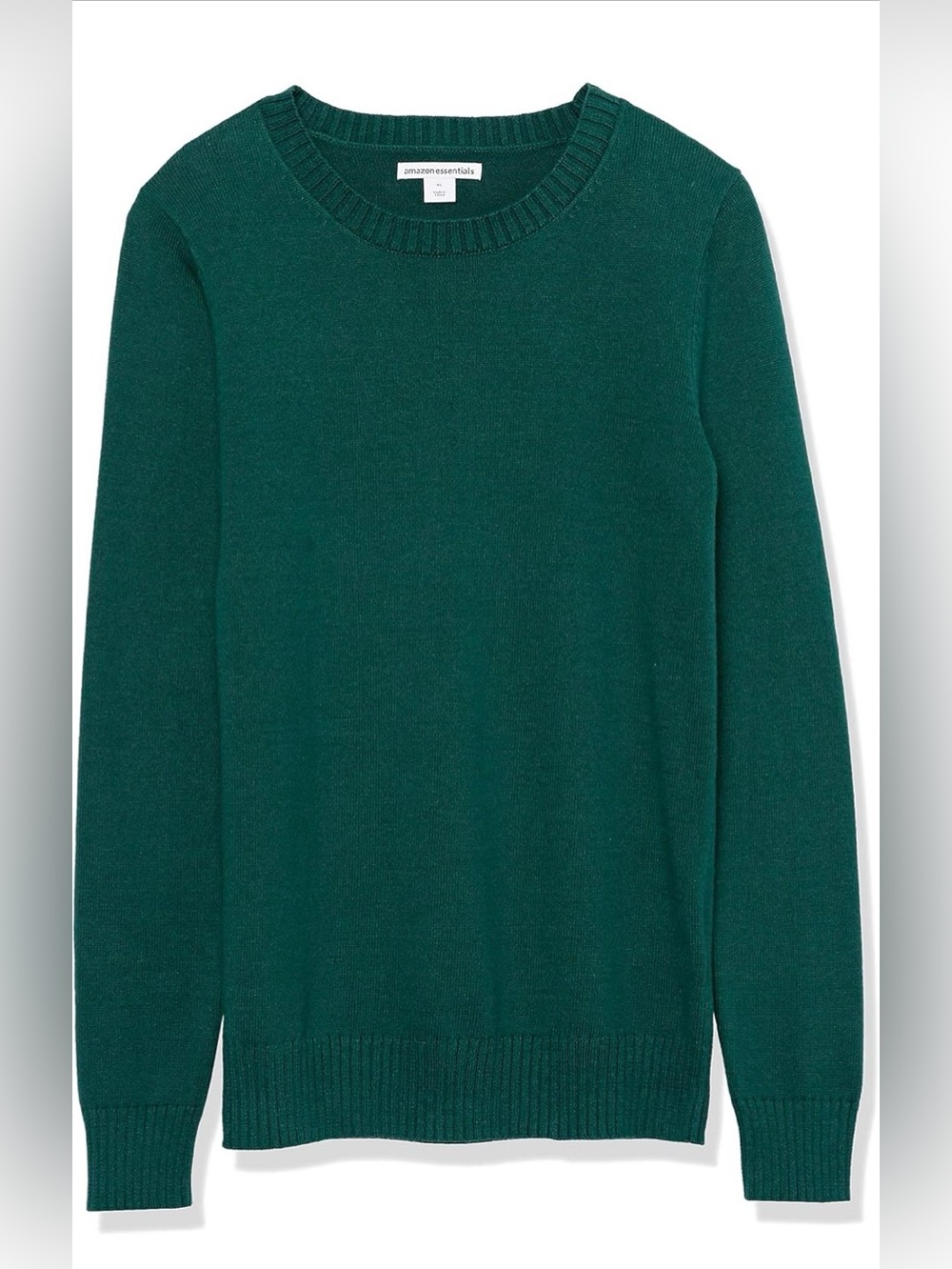 Amazon Essentials 100% Cotton Crewneck Sweater Dark Green Large